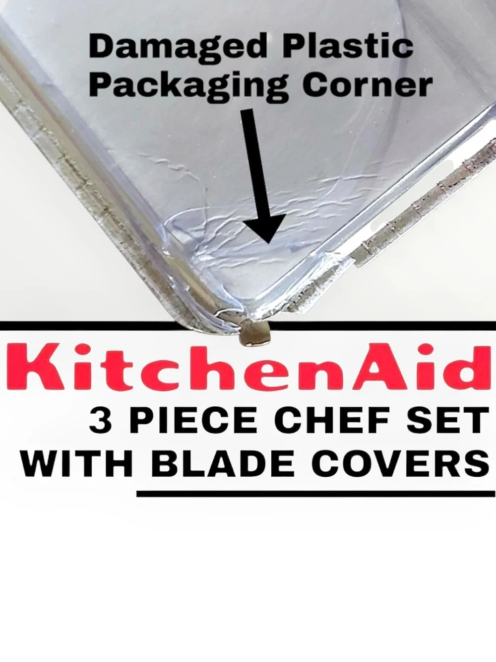 KitchenAid 3-Piece Chef Premium Knife Set - Silver Blades with Black Handles